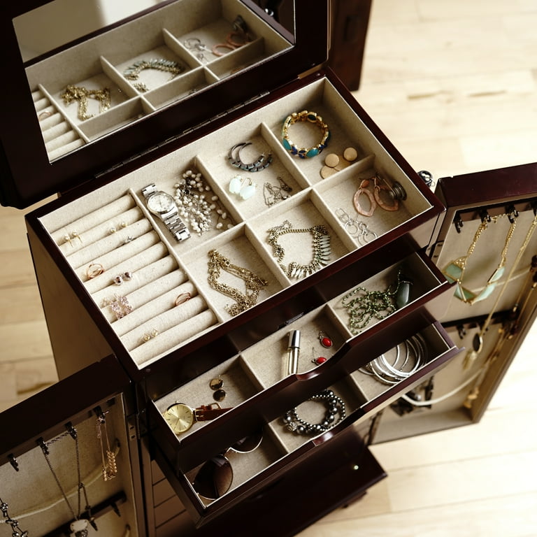 Hives and Honey Cabby Fully Locking Standing Jewelry Armoire