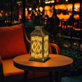 thumbnail image 5 of Hanging Solar Lantern Gold stained glass window Geometric LED Lanterns Outdoor Waterproof Garden Decor Lights Gifts for Women, 5 of 8