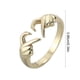 thumbnail image 5 of Minnieouse Anillo abierto de corazón para cumpleaños, joyería de mano exquisita elegante, decoración de moda de aleación de Zinc, regalo de amistad Ropa, zapatos y accesorios Miscelánea Oro Minnieouse AP011562-01, 5 of 6