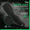 thumbnail image 2 of LZRD Tech Football Sleeve - Max Grip Compression Arm Sleeve with Moisture Wicking Fabric, Protection from Turf Burns & Scrapes - NCAA Legal UV Protection Sleeves - Youth Medium, Black, 2 of 7