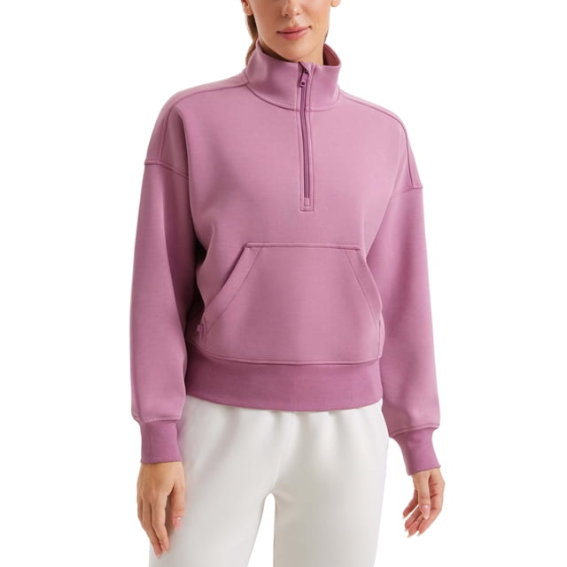Sudadera CRZ YOGA SoftAura con media cremallera para mujer Velvet Dust