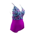 thumbnail image 2 of Traje de baño para dama Gota de Rocio Modelo 185, Traje de baño completo, Fucsia con flores, 2 of 3