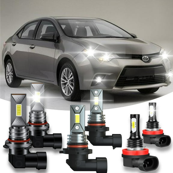 For Toyota Corolla 2009-2013 Combo 9005 9006 LED Headlights High Low Beam   H11 Fog Light Bulbs