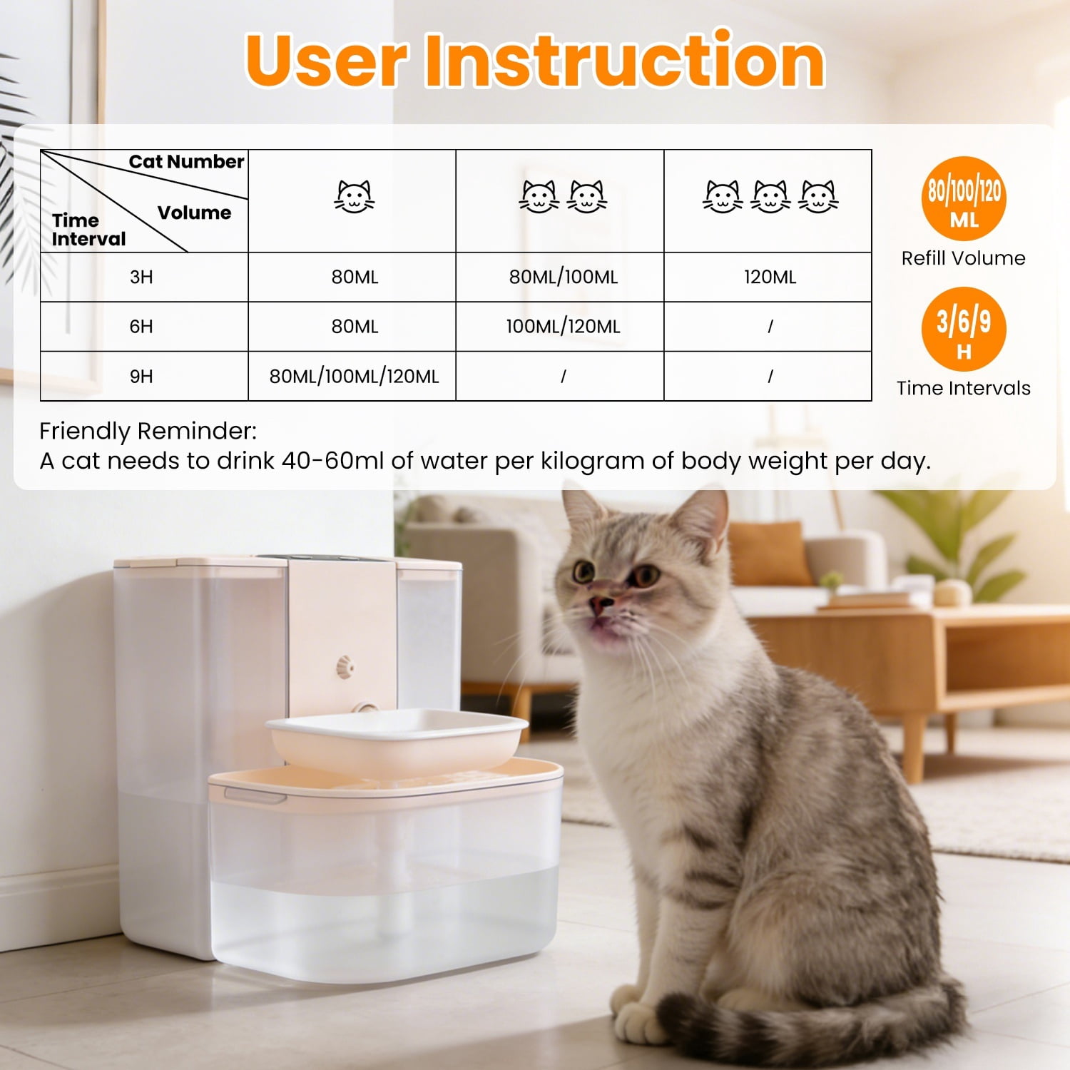 Smart Automatic Pet Water Dispenser Dual Tank 4.5L Cordless Rechargeable Remote Control Ceramic Bowl Cats Dogs 15Day Battery Life 2Hr Charge Quiet Operation Creamy Color 11In For Home Use