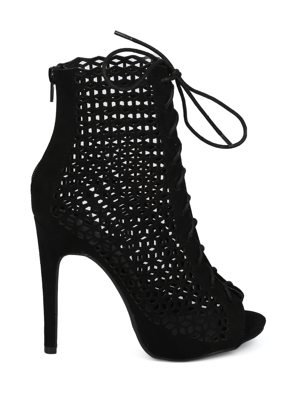 Women Perforated Stiletto Bootie - Laser Cut Heel Ankle Boot - Dressy Sexy Versatile Cut Out Heel Boot - HC62 by Wild Diva Lounge Collection Women Perforated Stiletto Bootie - Laser Cut Heel Ankle Boot - Dressy Sexy Versatile Cut Out Heel Boot - HC62 by Wild Diva Lounge Collection