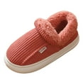 thumbnail image 3 of Daznico Unisex Winter Slippers - Plush Closed-Back House Shoes with Non- Sole, Warm Indoor Comfort,Color:Watermelon Red,Size:7, 3 of 8