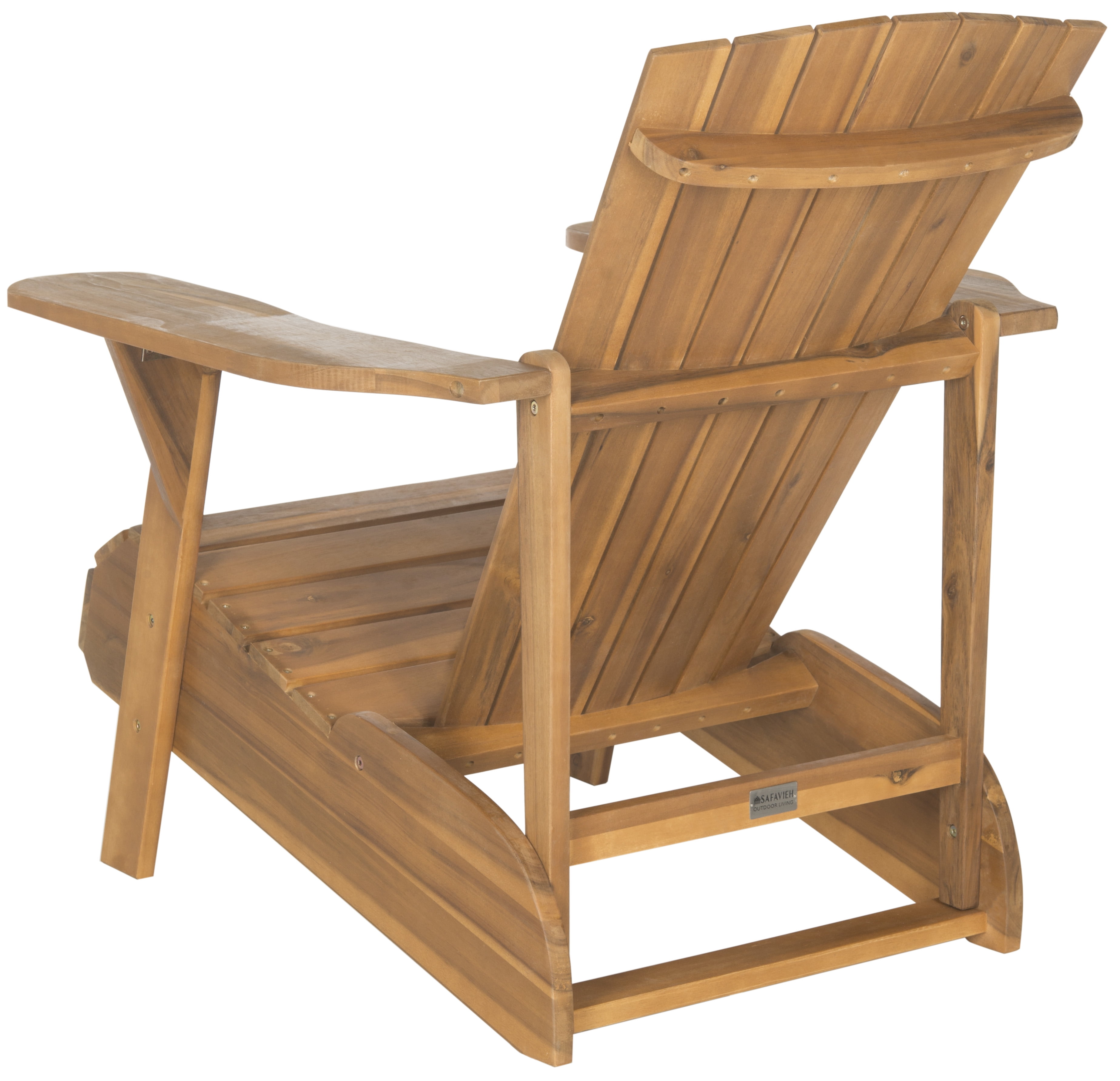 Safavieh Vista Outdoor Adirondack Chair w/ Wine Glass Holder - Natural