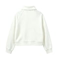 thumbnail image 6 of Wilark Girls Zip Up Sweatshirts Fashion Casual Collared Long Sleeve Kids Fall Jackets White 6, 6 of 6
