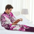 thumbnail image 5 of KLL Skull White Horse Sleepwear Mens Flannel Pajamas,Long Cotton Pj Set, 5 of 7