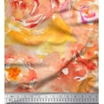 thumbnail image 1 of Soimoi Poly Georgette Fabric Rose Watercolor Printed Fabric 1 Yard 42 Inch Wide, 1 of 3