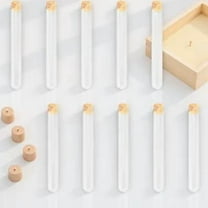 TOYMYTOY Transparent Test Tubes Glass With Wooden Corks 10Pcs 5.9In