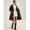 Coffee Brown, variant on Womens Coffee Brown Minimalist Lapel Mid-Length Wool Blend Overcoat