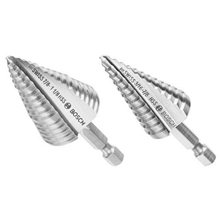 

BOSCH IMSDC002 2 pc. High-Speed Steel Impact Tough Turbo Step Drill Bit Set