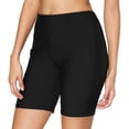 thumbnail image 1 of Shorts de Bain Longs pour Femmes Taille Haute Bas de Maillot de Bain Solide, 1 of 6