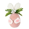 thumbnail image 2 of AZXY Easter Egg Bunny Ornament, Fuzzy Pink Plastic Easter Hanging Decoration, Bunny Egg with Ears & Floral Accents for Tree, Easter Party & Home Indoor Outdoor Decor, 2 of 6