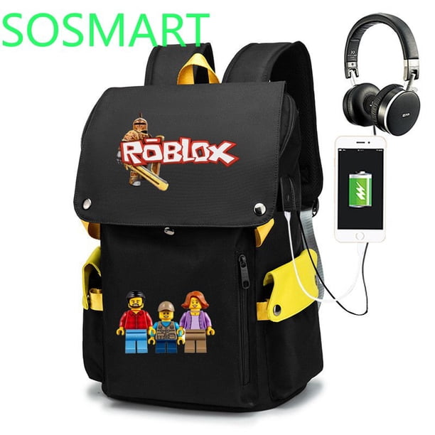 Roblox-Mochila de mundo Virtual para estudiantes de primaria y secundaria, morral escolar de dibujos animados de Anime para niños y niñas