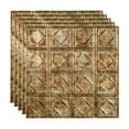 thumbnail image 1 of FASÄDE Traditional 4 Decorative Vinyl 2ft x 2ft Lay in Ceiling Panel in Bermuda Bronze (5 Pack), 1 of 5