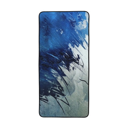 LNWH Bath Towel, Blue Abstract Ink Pattern Absorbent Coral Fleece Bath Towel for Bathroom, Gym, Beach-27x55in