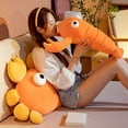 thumbnail image 4 of sunsanly Cartoon Doll Pillow Cute Lobster Crab Doll Plushie Soft Sleep Pillow Decoration Elastic Girl Throw Pillow Doll Plush Sofa Cushion Birthday Gifts, 4 of 7