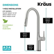 Kraus OlettoTall Modern Single-HandleTouch Kitchen Sink Faucet with Pull Down Sprayer in Spot Free Stainless Steel
