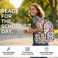 thumbnail image 6 of SCRAWLGOD Leopard Print Beige 17 Inch Large Capacity Backpack, Laptop Backpack Shoulder Bag School Bookbag Casual Daypack for Teenager with Adjustable Padded Straps, 6 of 6