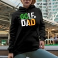 thumbnail image 2 of Golf Dad with a Club, Golf Player, Golfing or Golfer Themed Merch Gift, Black Hooded Sweatshirt or Hoodie, Small, 2 of 5
