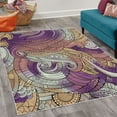 thumbnail image 2 of Abstract Decorative Rug, Ocean Inspired Graphic Paisley Pattern Swirled Hand Drawn Art Print, Quality Carpet for Bedroom Dorm and Living Room, 6 Sizes, Ecru Violet, by Ambesonne, 2 of 4