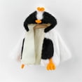 thumbnail image 3 of lnmuld Kids Penguin Animal Hooded Jacket Full Zip Soft Fuzzy Plush Costume Coat for Dress Up White,2-3 Years, 3 of 5