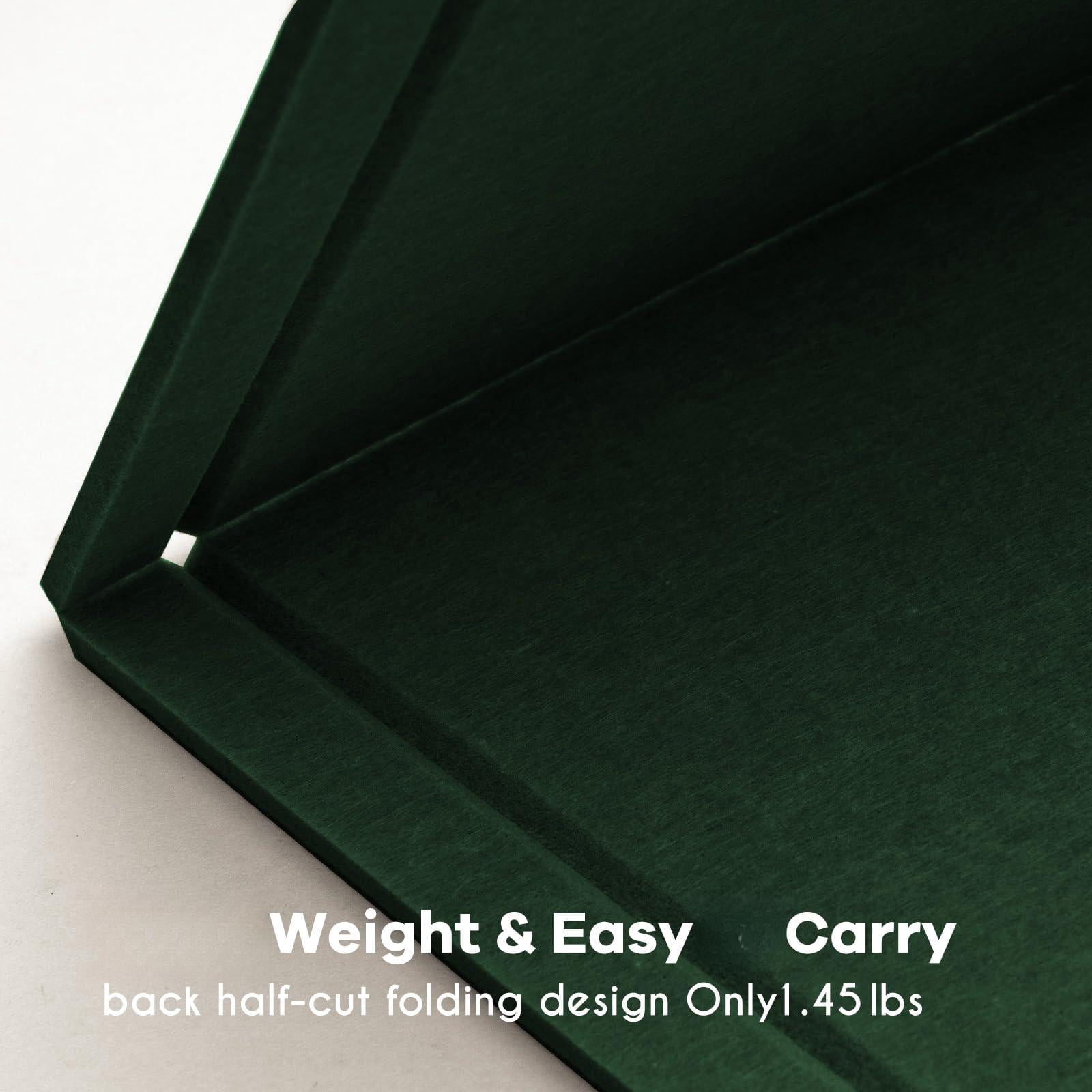 Bulletin Board  36 X 24 Inches Felt Pin - Decorative Cork Alternative For Wall 3' 2' Foldable Picture Self-adhesive Vision Prayer With 20 Pushpins Dark Green