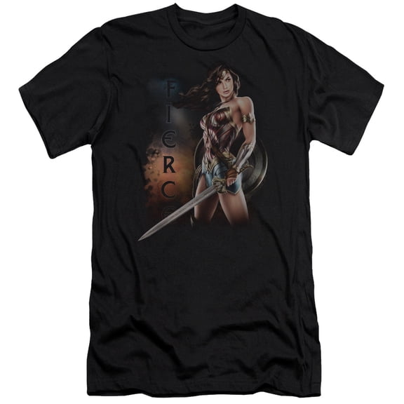 Wonder Woman Movie - Fierce - Premium Slim Fit Short Sleeve Shirt - Large