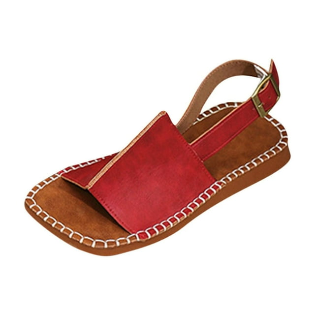 CHGBMOK Sandals Womens Stitched - Edge Ankle - Strap Slide Sandals for Effortless Style Sizes 36-42