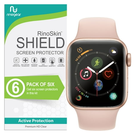 (6-Pack) Apple Watch Screen Protector 40mm (Series 4) (Full Coverage Version) RinoGear Flexible HD Crystal Clear Anti-Bubble Unlimited Replacement