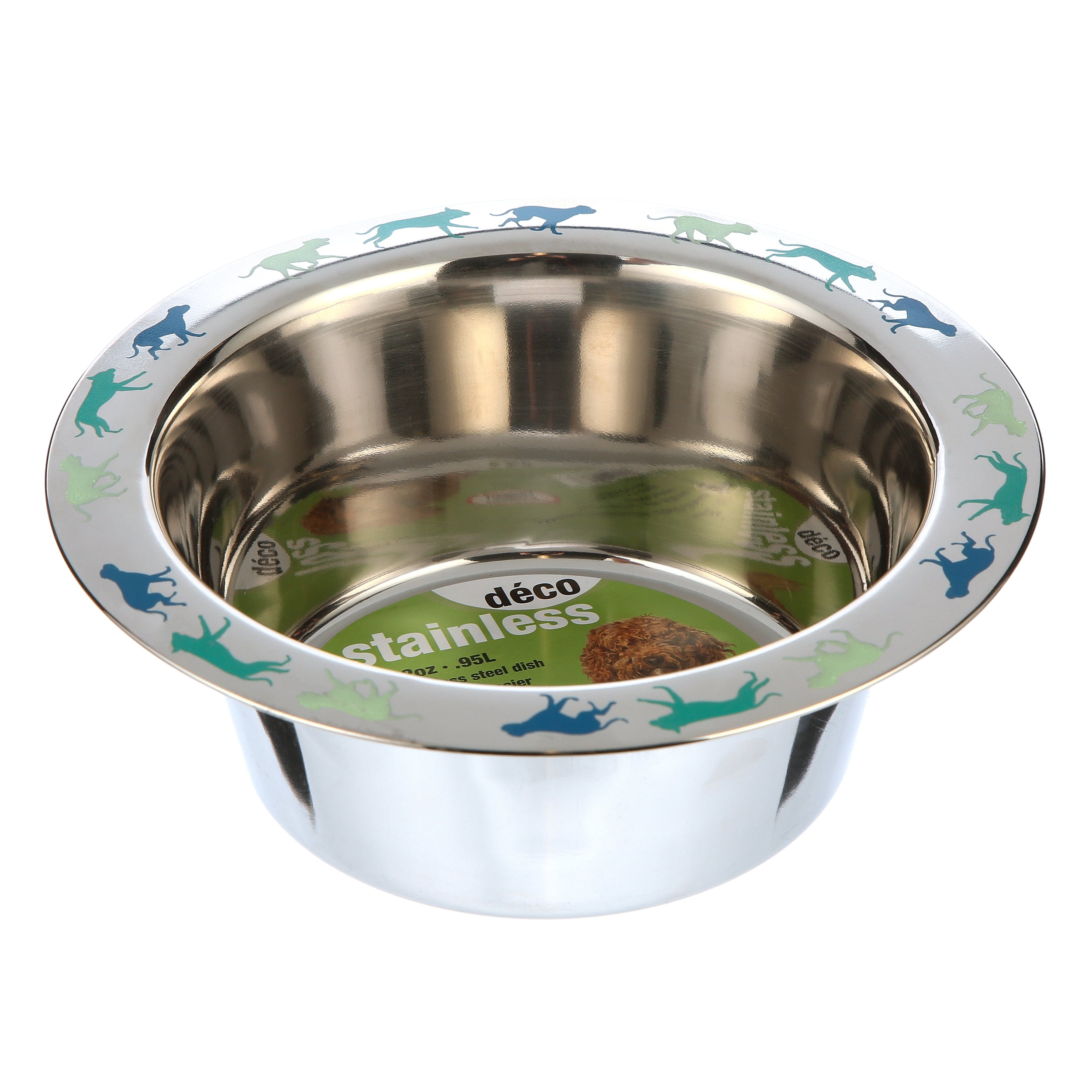 Van Ness Lightweight Decorated Stainless Steel Dog Dish