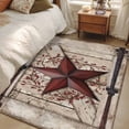 thumbnail image 4 of Texas Star Retro Area Rugs 4'x6', Washable Small Throw Rugs for Office Bathroom, Red Wooden Berry Vintage Indoor Outdoor Rug Non-Slip Low Pile Carpet Runner Reversible Floor Mats, 4 of 8