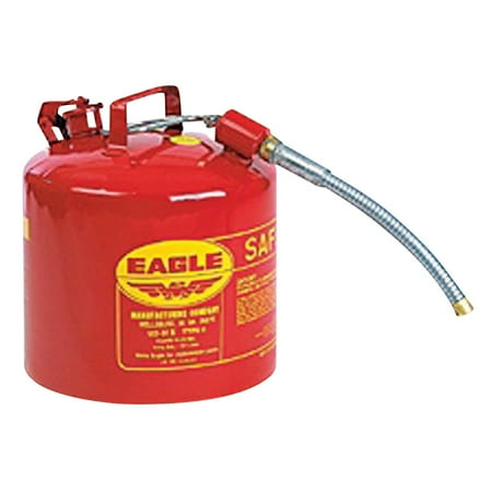Eagle Mfg Type ll Safety Cans, Flammable Storage Can, 2 gal, Red, 7/8 in. Flex Metal Spout
