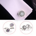 thumbnail image 2 of 1 Pair Shirt Cufflinks Classic Rhinestone Stylish Alloy Cufflinks Clothes Cufflinks Round Cufflinks, 2 of 10