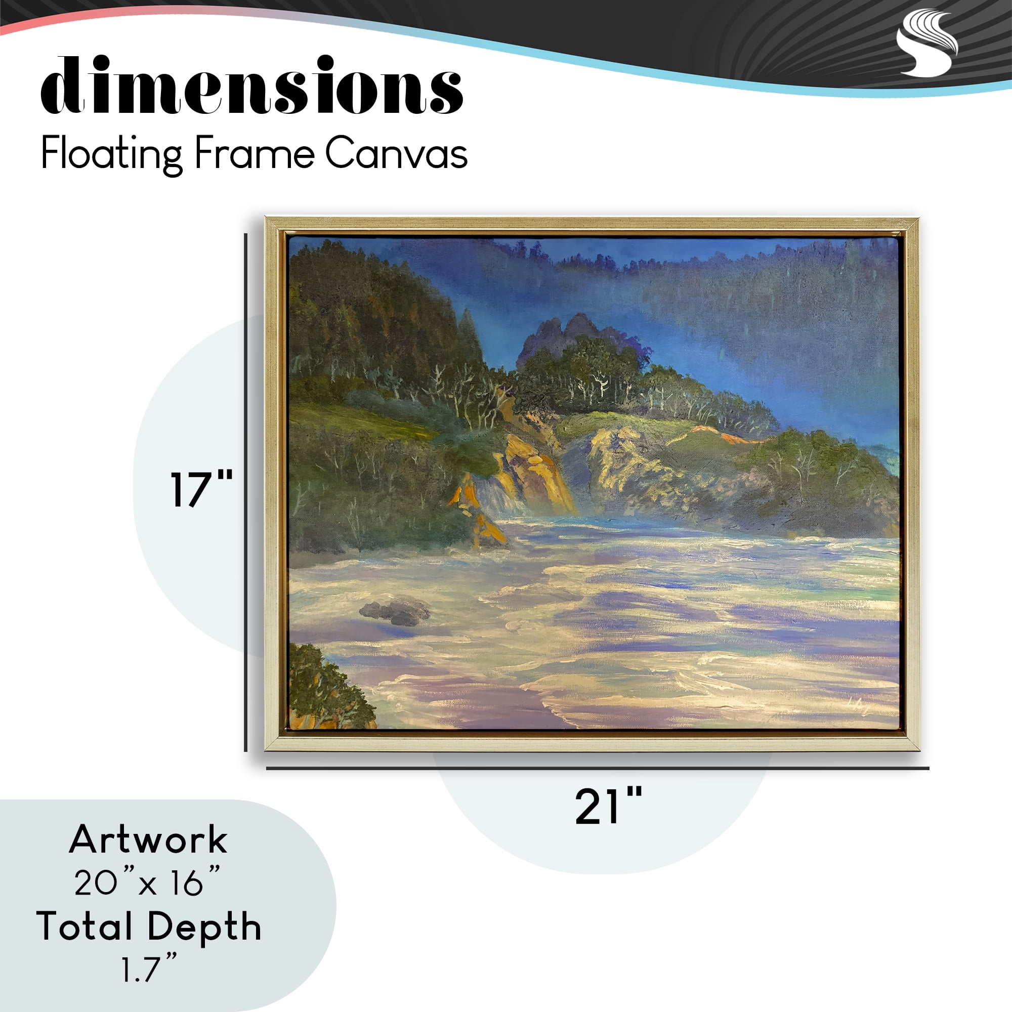 Stupell Industries Natural Wilderness Coastline Gold Framed Floater Canvas Wall Art, design by Lee Ann Zirbes
