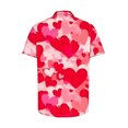 thumbnail image 4 of Mens Valentine Shirts, Mens Heart Shirt, Short Sleeve Shirt Button Men Valentine's Day Printed Tops Casual Short Sleeved Lapel Shirt, 4 of 5