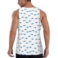 thumbnail image 3 of Easygdp Party Shark Cute Men's Tank Top, Sleeveless Muscle T Shirts, Breathable, Quick-Dry, Loose for Gym, Running, Fitness - Small, 3 of 9