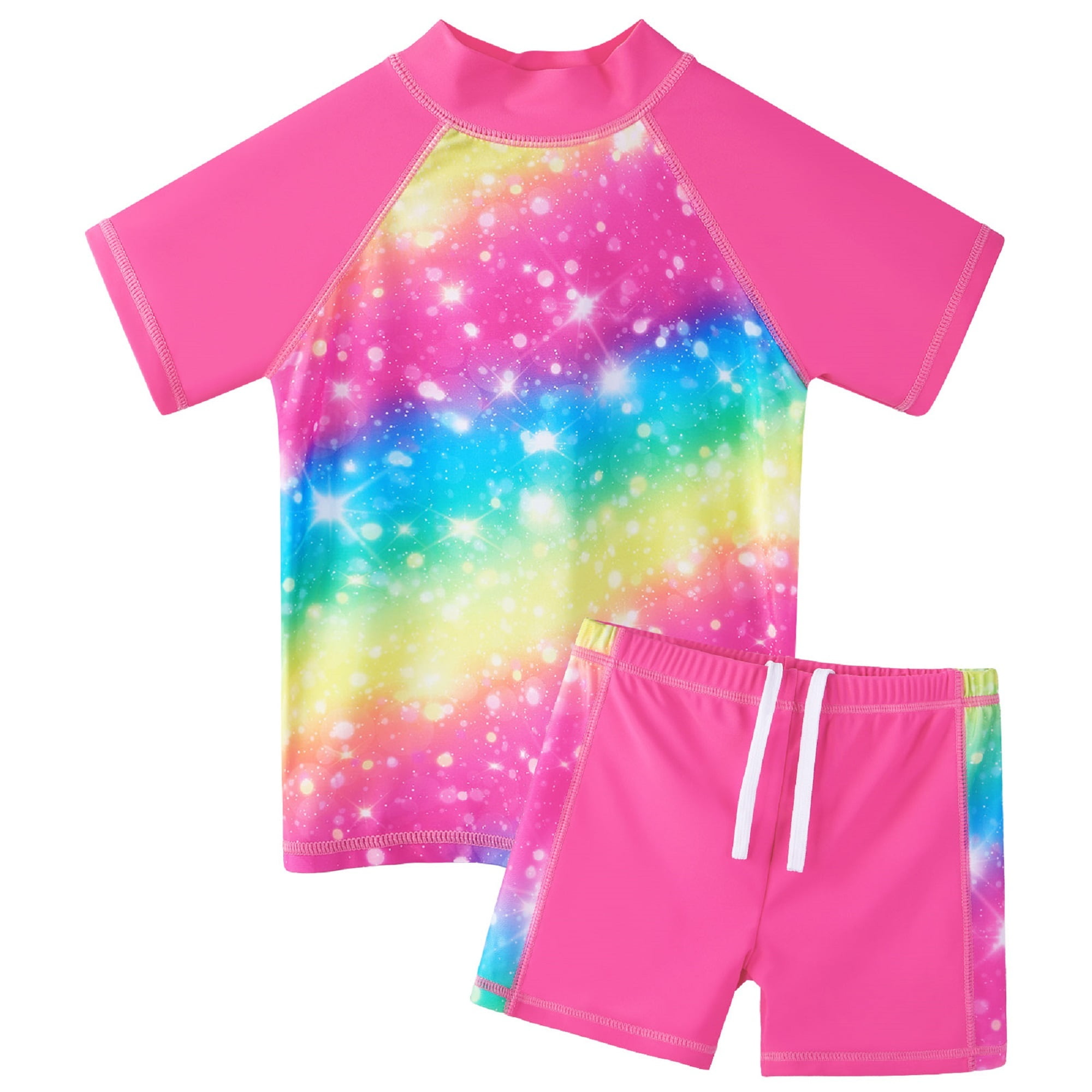 BAOHULU Kids Girls Rash Guard UPF 50 Short Sleeve Swimsuit Red Tankini baohulu-kids-girls-rash-guard-upf-50-short-sleeve-swimsuit-red-tankini