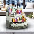 thumbnail image 4 of Accent Collection Illuminated Musical Christmas Village Set With Animated Carousel, Train Station & Figurines, LED Light-Up White Houses, Holiday Tabletop Decor, 4 of 5