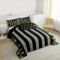 thumbnail image 3 of Manfei Modern Geometric Geometric Bedding Comforter Set,Minimalist Stripes Lines Twin Comforter Sets,Green Camouflage Bedding Set For Teens,Luxury Bedroom Decor Reversible,2 Pieces, 3 of 8