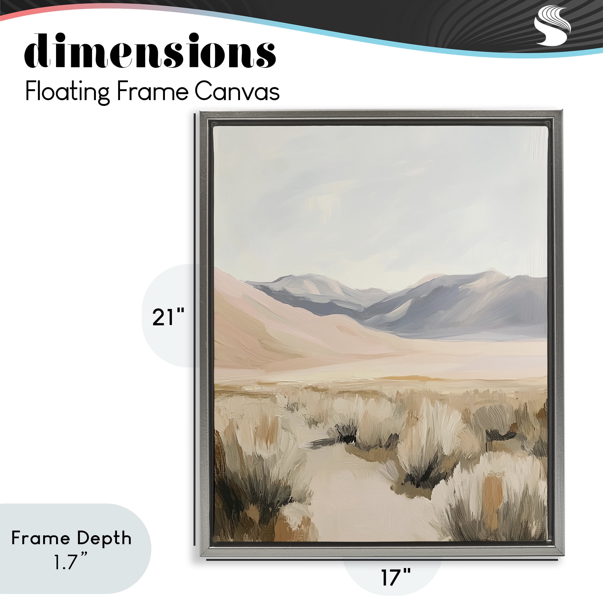 Stupell Industries Pastel Desert Solitude Gray Framed Floater Canvas Wall Art, design by Heidi Kuntz