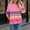 Pink, variant on IUYRTFE Women's Colorful Striped Crew Neck Long Sleeve Sweatshirt – Relaxed Fit Casual Pullover for Fall, Winter, and Daily Wear