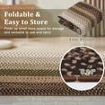 thumbnail image 5 of HOMERRY Braided Print Border Runner 2' x 6' for Hallway Modern Washable Throw Rugs for Kitchen Indoor Carpet, Brown/Green, 5 of 6