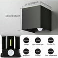 thumbnail image 2 of Lámpara de pared LED en forma de cubo, apliques de pared cuadrados de aluminio con sensor de movimiento, resistente al agua y al óxido, apagado automático durante el día y activación por movimiento, 2 of 5