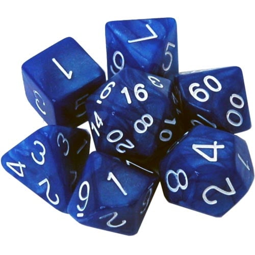 R4I Dice: Marble Blue w/ White (7)