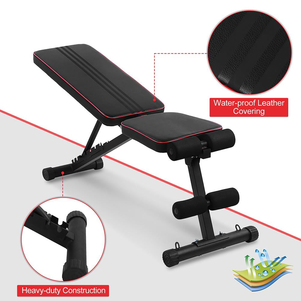 Incline Decline Weight Workout Fitness Bench Rubber Feet Adjustable Exercise Reduces Muscle Fatigue Capacity 330 Lbs Exercise Pose for Gym Exercise Home Office 