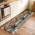 thumbnail image 2 of Texas Star Vintage 2'x6' Runner Rugs for Hallway Kitchen Bedside Non Slip Washable, Berry Turquoise Green Brown Wooden Entryway Rug Runners with Rubber Backing, Long Carpet Runner for Laundry Room, 2 of 8