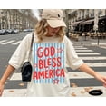 thumbnail image 3 of God Bless America Retro Patriotic T-Shirt, Vintage 4th of July American Pride Graphic Tee, Unisex Comfort Colors Style, 3 of 6